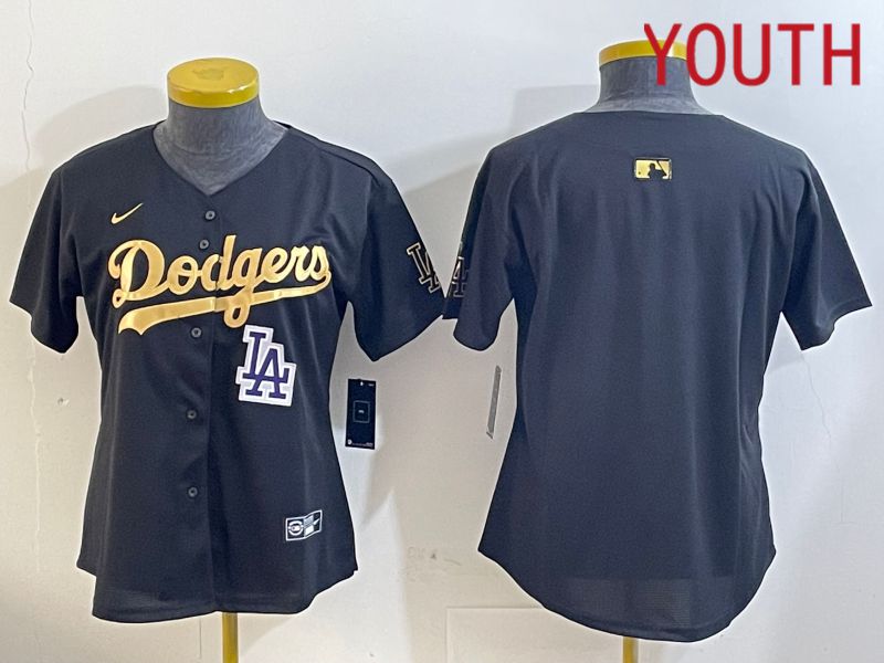 Youth Los Angeles Dodgers Blank Black Gold Game 2024 Nike MLB Jersey style 12097->women mlb jersey->Women Jersey